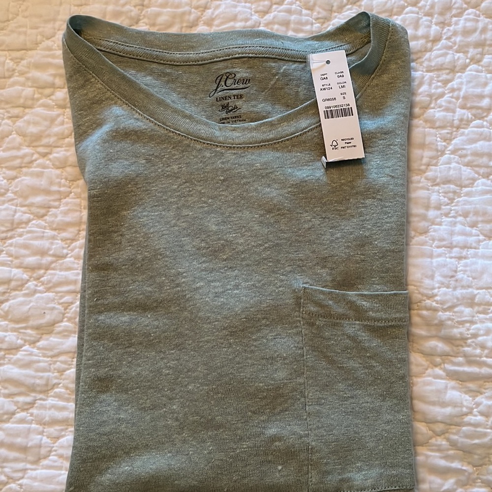 Ladies J. Crew Linen Tee NWT, size small